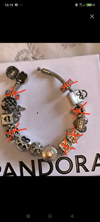 Pulsera Pandora Plata con Dijes
