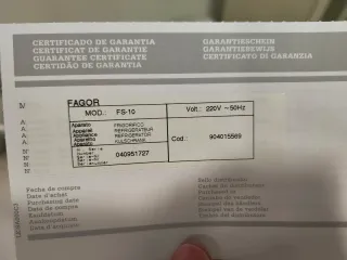 Frigorífico Fagor FS-10