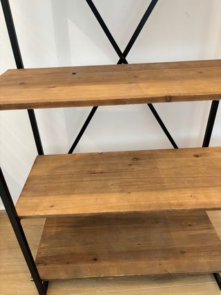 Scaffale stile industriale in abete e metallo