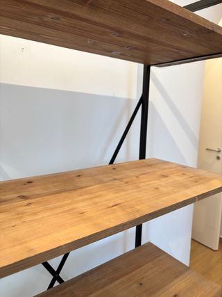 Scaffale stile industriale in abete e metallo