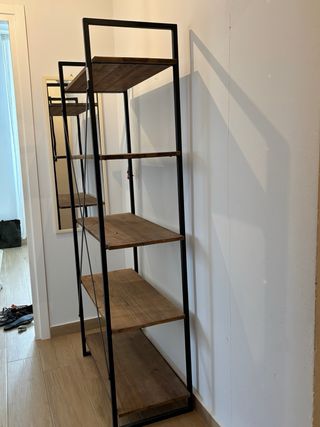 Scaffale stile industriale in abete e metallo