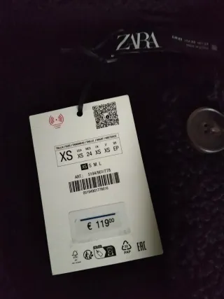 Abrigo Zara Negro Nuevo con Etiqueta