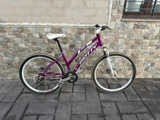 Bicicleta de montaña morada