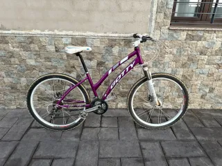 Bicicleta de montaña morada