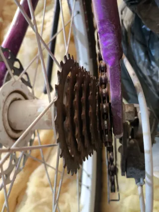 Bicicleta de montaña morada