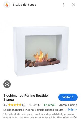 Chimenea Bioetanol Purline Blanca