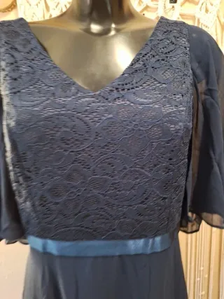 Vestido largo formal azul marino V