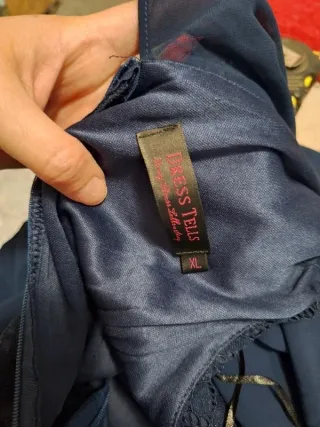 Vestido largo formal azul marino V