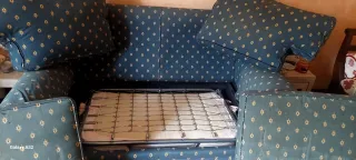 Divano letto 2 posti blu