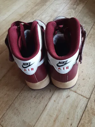 Scarpe Nike Air Force 1 High Rosse Bianche 43