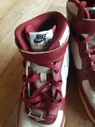 Scarpe Nike Air Force 1 High Rosse Bianche 43