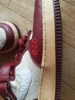 Scarpe Nike Air Force 1 High Rosse Bianche 43