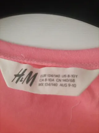 Camiseta H&M niña unicornio LOVE talla M