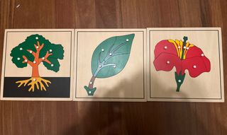 2 puzzle montessori , hoja y arbol