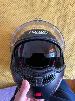 Casco Moto Talla M Negro Rojo