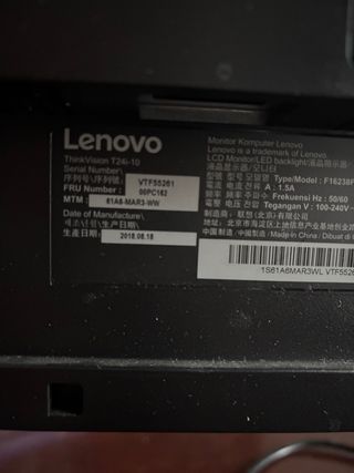 Monitor Lenovo ThinkVision pantalla plana 24''