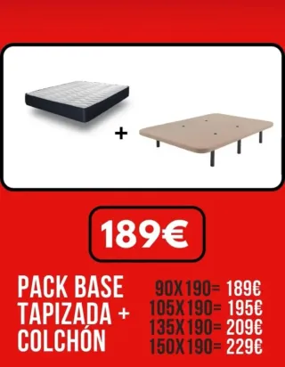 Pack Base Tapizada + Colchón