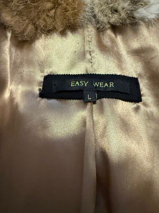 Abrigo pelo natural conejo beige/marrón