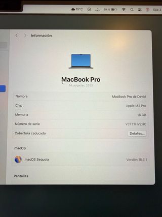 MacBook Pro M2 Pro Argento/Grigio Siderale