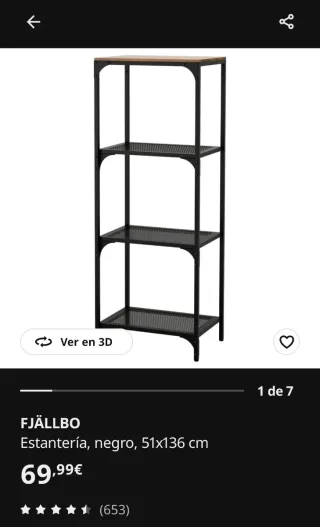 Estantería FJÄLLBO IKEA Negra y Madera