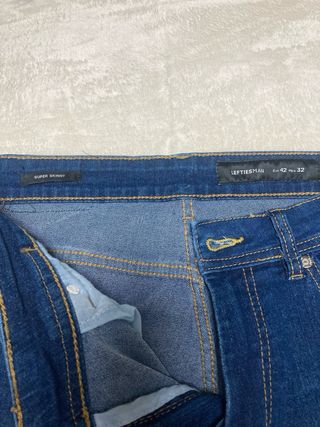 Vaqueros Slim Fit Lefties Azul Oscuro Talla 42
