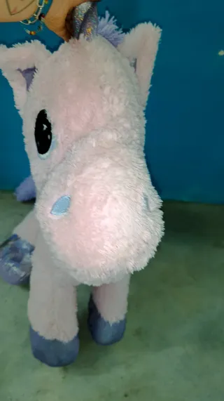 Peluche unicorno rosa e viola