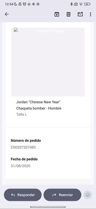 Chaqueta Bomber Jordan Negra (con foto del pago)