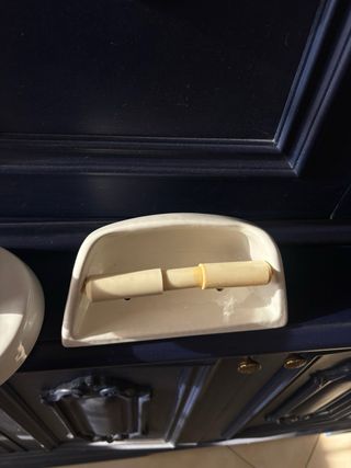 Portasciugamani + portarotolo vintage ceramica