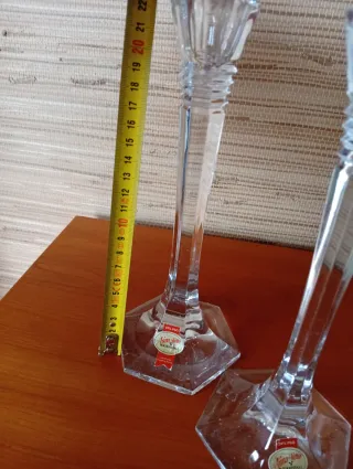 Candelabros vintage Cristal Anna Hutto.