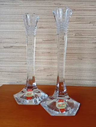Candelabros vintage Cristal Anna Hutto.