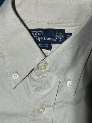 Camicia Ralph Lauren Oxford Uomo Beige Nuova
