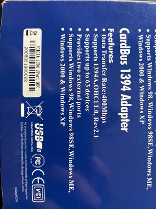 Adattatore PCMCIA Firewire 400 IEEE 1394