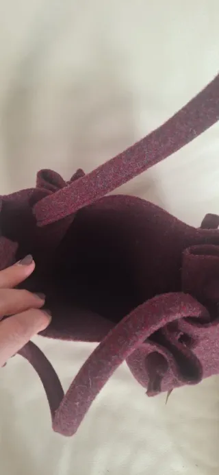 Borsa handmade viola con portamonete gatto