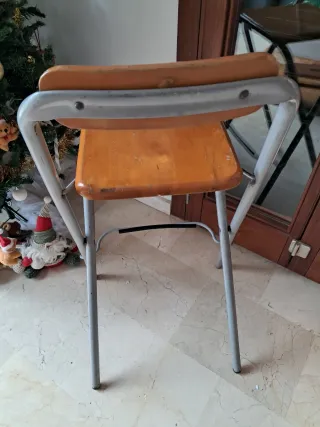 Silla alta plegable madera y metal