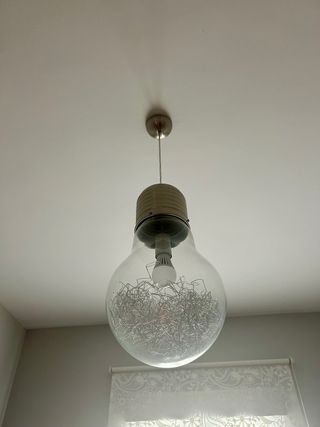 Lámpara de techo bombilla cristal