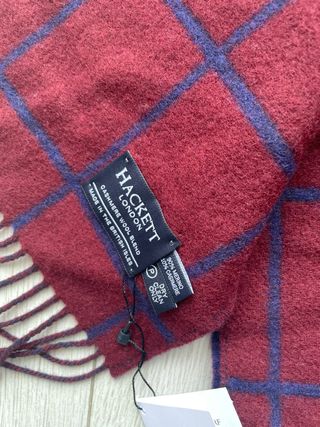 Bufanda Hackett Cuadros Azul y Rojo