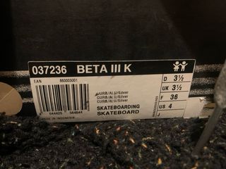 Adidas Beta III K Zapatillas Skate Talla 36