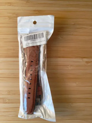 Set cinturini smartwatch pelle, nero e arancione