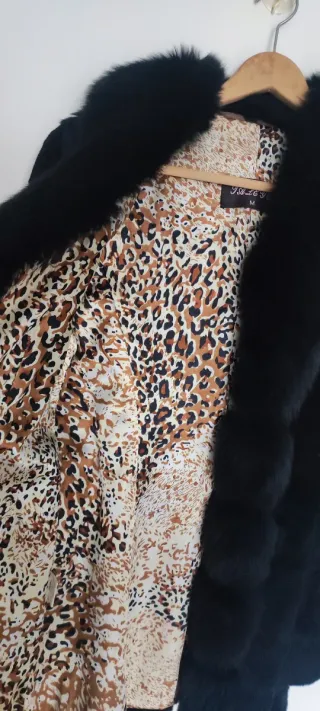 Chaquetón piel conejo y zorro negro