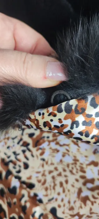 Chaquetón piel conejo y zorro negro