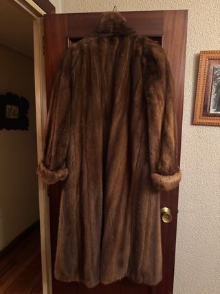 Abrigo de piel natural marrón mujer