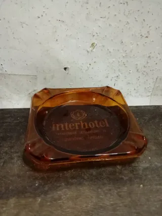 LIQUIDACIÓN 2026 Cenicero ámbar cristal Interhotel