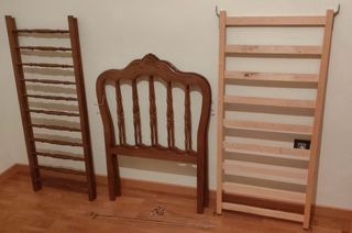Cuna y barandillas de madera