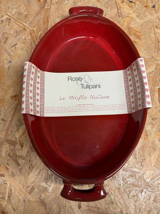 Pirofila Rose Tulipani in ceramica rossa