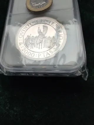 Moneda Plata 2000 Pesetas V Centenario
