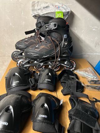 Patines en línea Oxelo Talla 35-38 y protecciones.