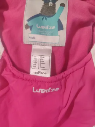 Mono de esquí infantil Wedze rosa