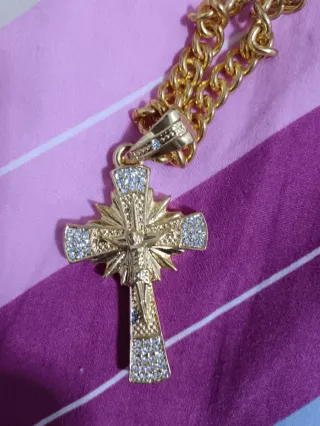 Collana con croce ortodossa dorata uomo