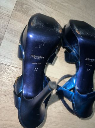 Sandalias YSL Tribute Azul Metálico