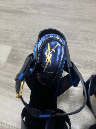 Sandalias YSL Tribute Azul Metálico